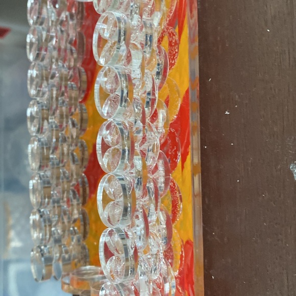 Hand painted polycarbon plastic tray - Picture 3 of 5